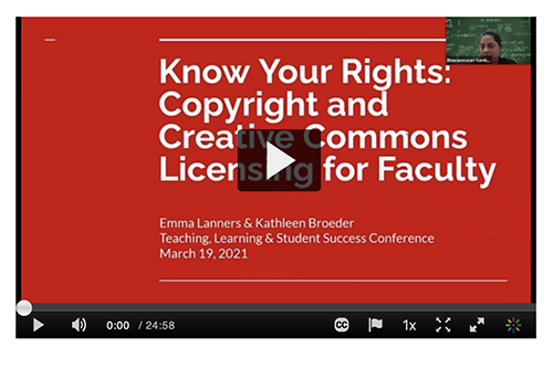 Screenshot of Know Your Rights: Copyright & Creative Commons for Faculty Video: